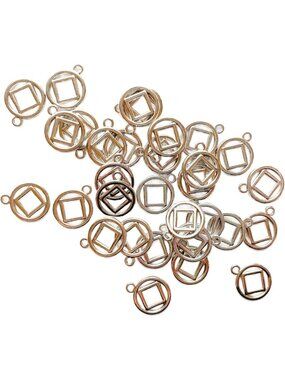 25 NA Recovery Charms - Sobriety Beads & Pendants for Jewelry Making & Gifts